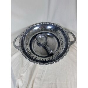 Lenox Pasta Bowl‎ With Spoon Rest Metal Serveware Rigatoni Linguine Fusilli